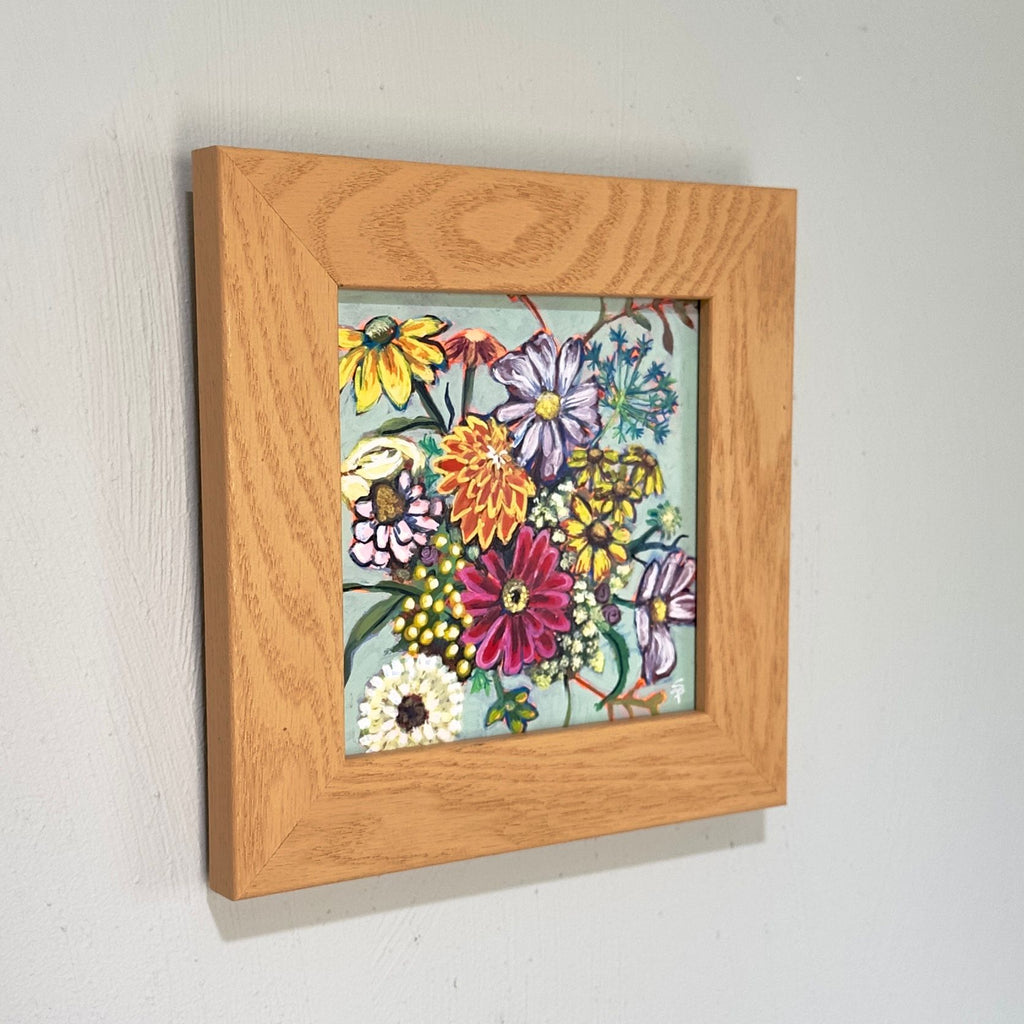 November | 9x9 Framed Acrylic on Wood Panel | Original Painting