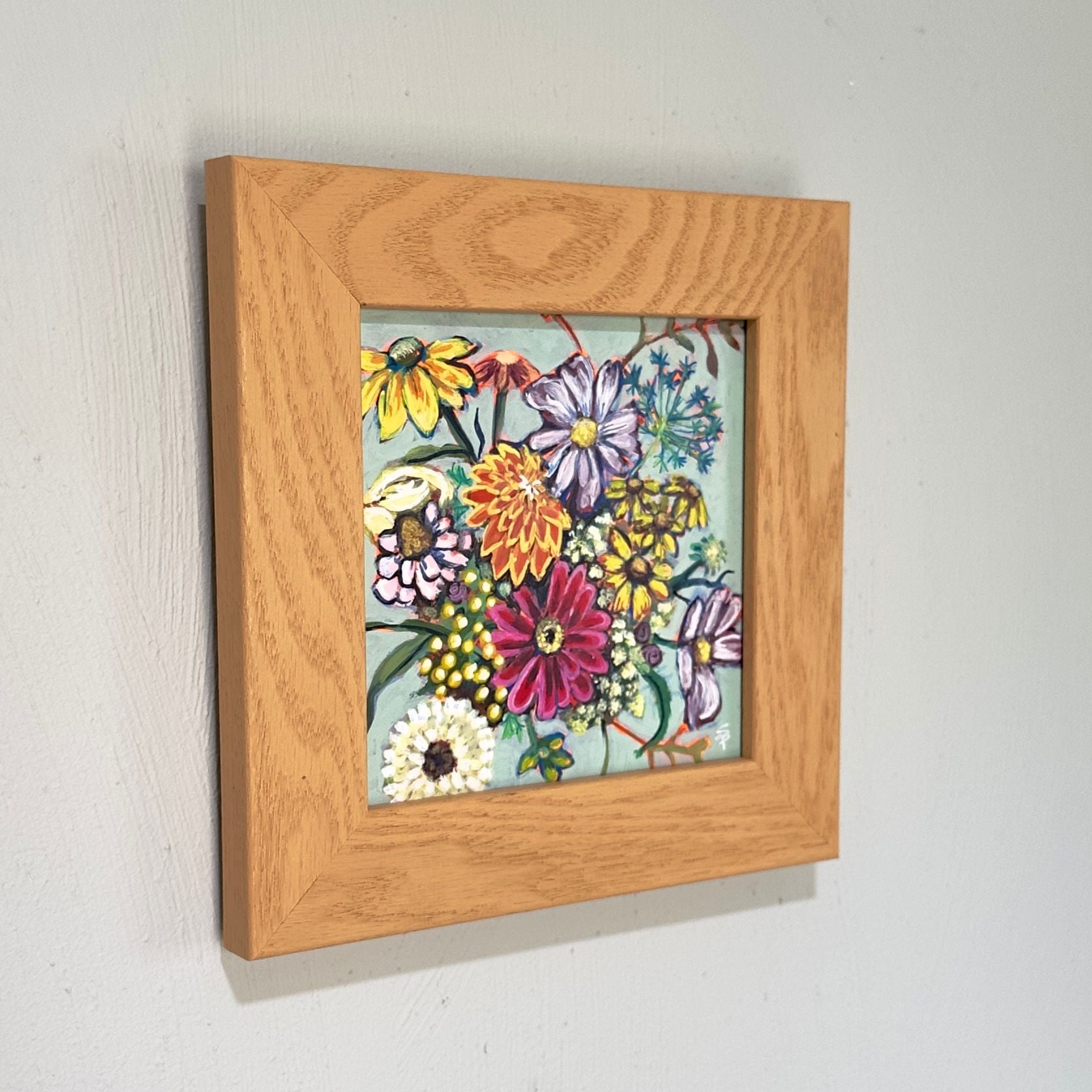November | 9x9 Framed Acrylic on Wood Panel | Original Painting