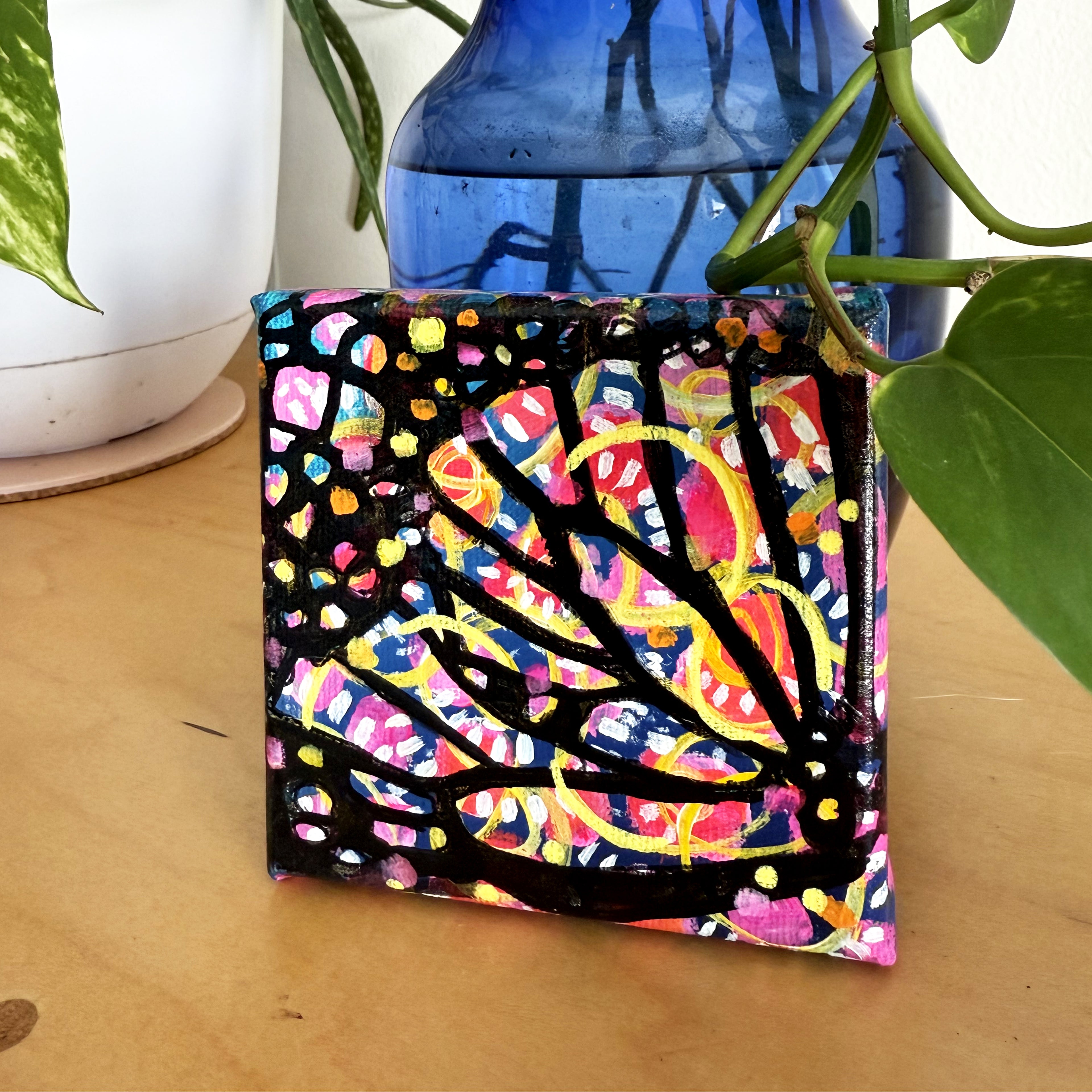 Between Wings | 4x4” Gallery-Wrapped Canvas | Original Painting