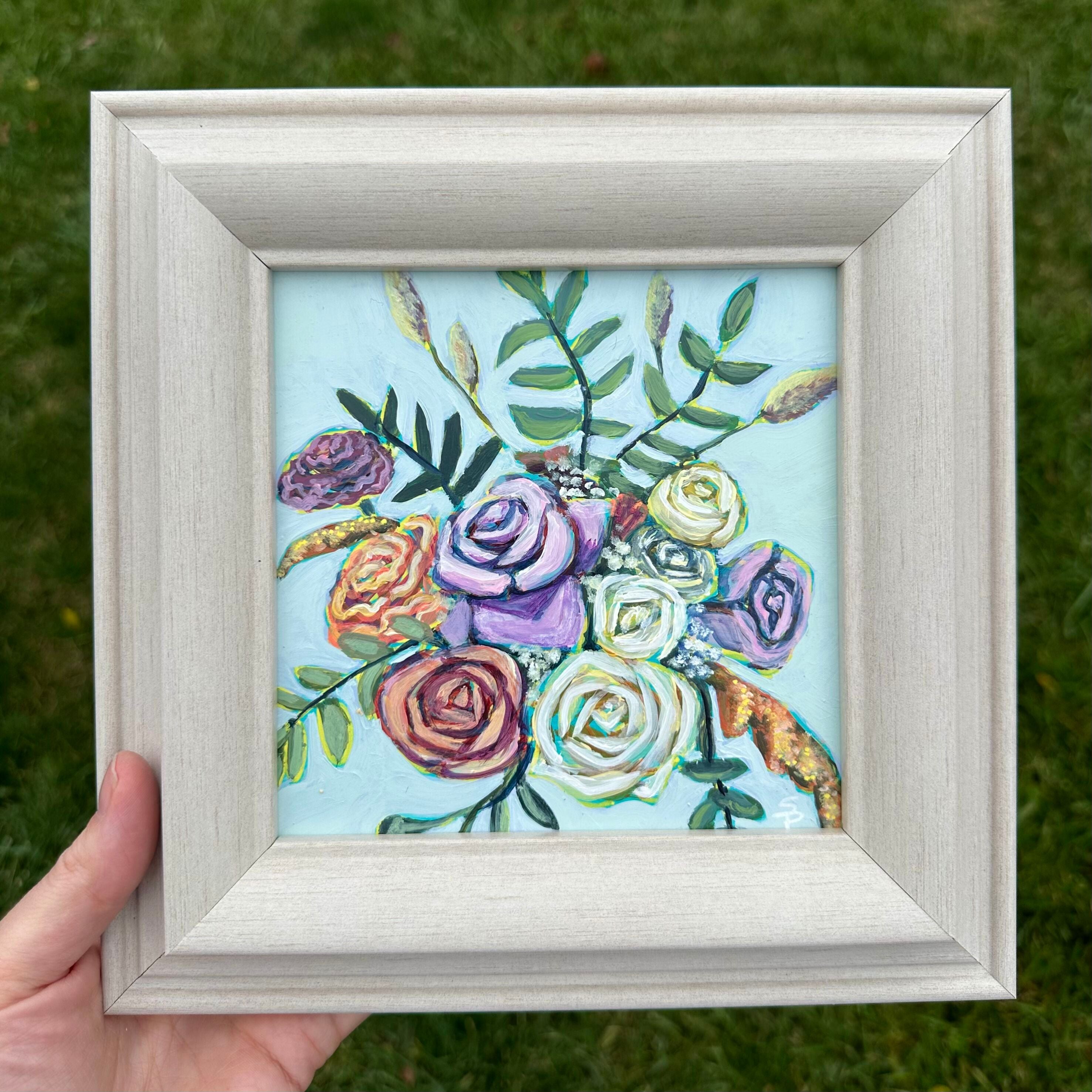 September | 9x9 Acrylic on Framed Wood Panel | Original Painting