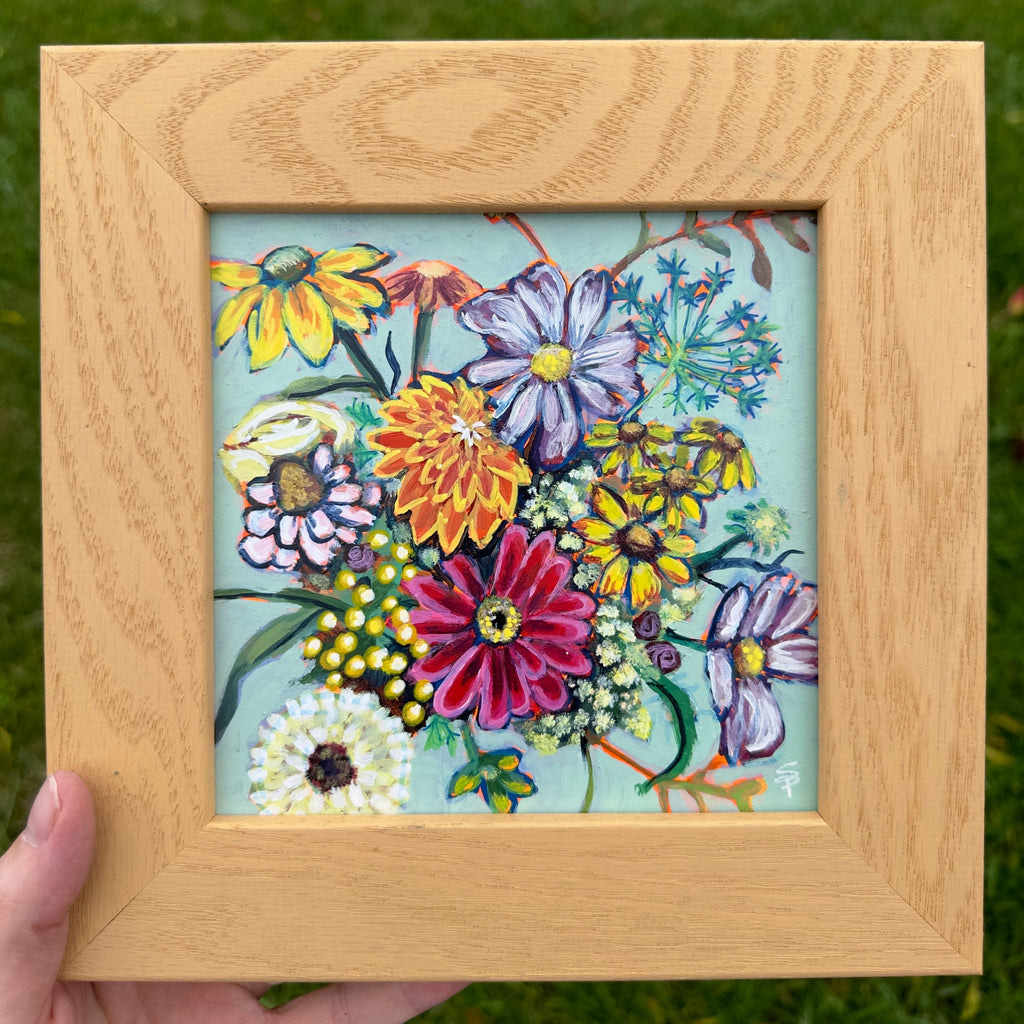 November | 9x9 Framed Acrylic on Wood Panel | Original Painting