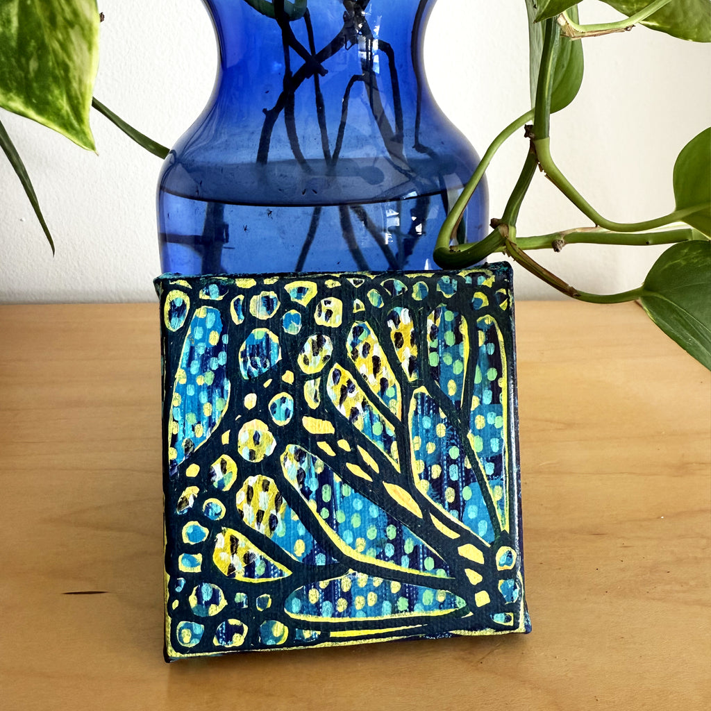Rain Review | 4x4” Gallery-Wrapped Canvas | Original Painting