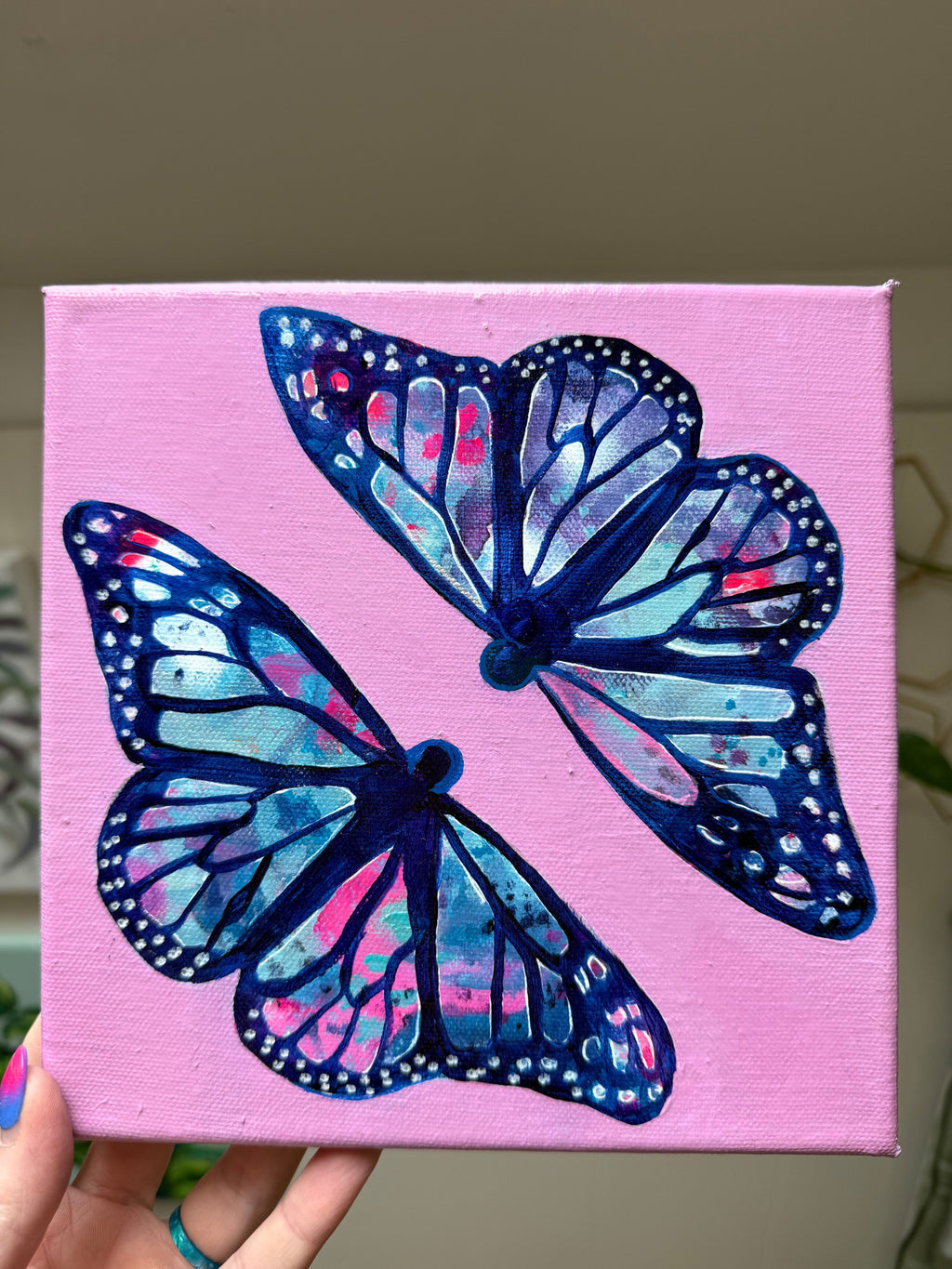 She’s Here, My Mirror | 8x8x0.75” Acrylic on Canvas | Original Painting