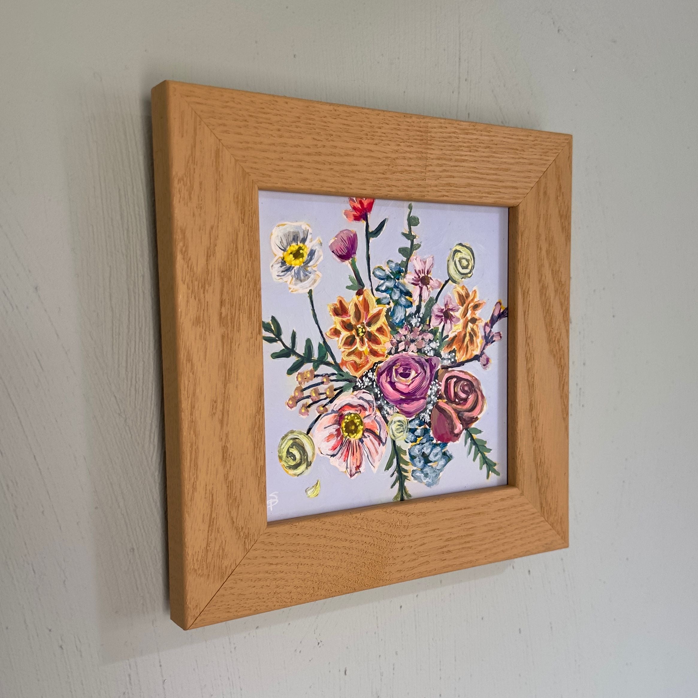October | 9x9 Framed Acrylic on Wood Panel | Original Hand-Painted Wall Art