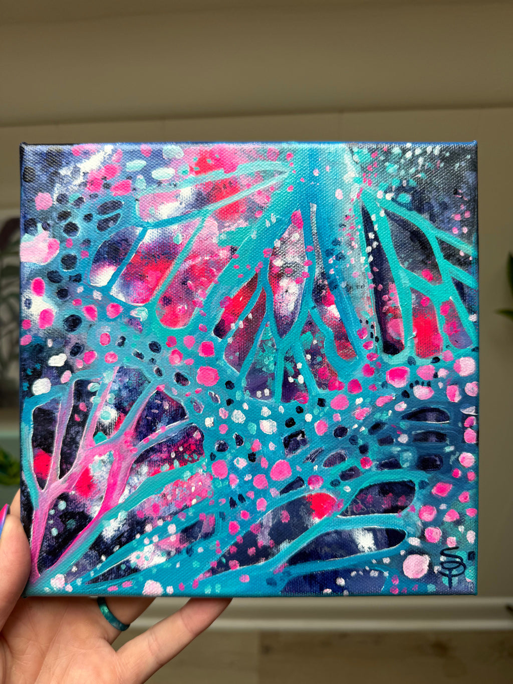 Adamant Revival | 8x8x0.75 Acrylic on canvas | Original Painting