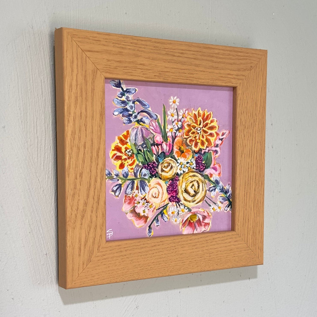 July | 9x9 Framed Acrylic on Wood Panel | Original Painting