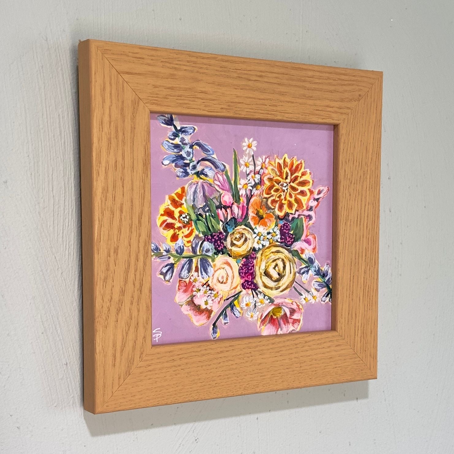July | 9x9 Framed Acrylic on Wood Panel | Original Painting